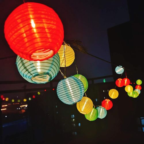ERSHI-Guirlande Lumineuse Lampions 3,2M 20 LED Lanternes Colorées Guirlande à Pile Décoraion Jardin Exterieur pour Jardin, Balcon,[614]