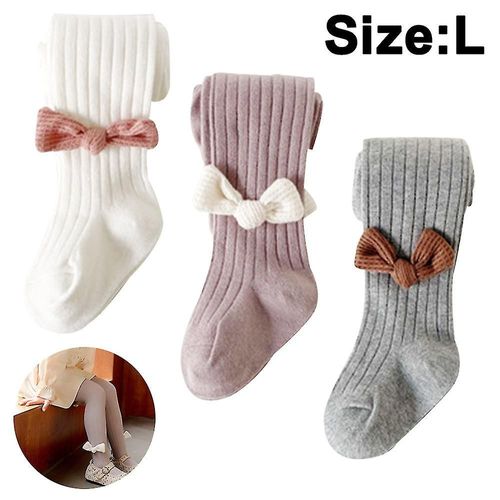 Ensemble 3 Pièces D'uniforme Pour Bébé Fille, Legging De Couleur Unie Avec N¿Ud D'automne Et D'hiver, Combinaison L 3