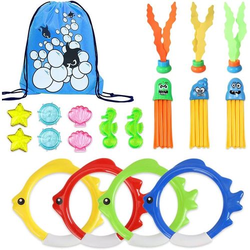 Ershi-19 Pièce Jouets De Plongée, Jouets De Natation Piscine Anneaux De Plongée, Trésors, Marin, Pieuvre Jouet Sous Eau Été Jeux P[2885]