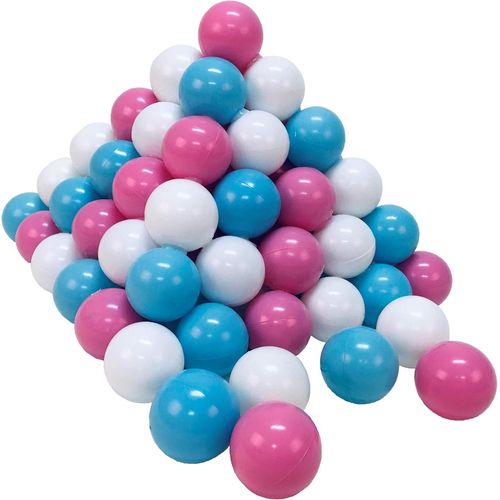 Ershi-56740 Lot De 100 Balles Rose/Crème/Bleu Clair Ø 6 Cm[1721]