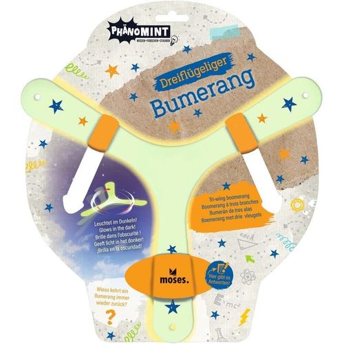 Ershi-. 30320 Phänomint Boomerang Jeu De Lancer Pour Enfants, Boomerang Phosphorescent, À Trois Ailes Et Avec Des Informations Pas[2902]