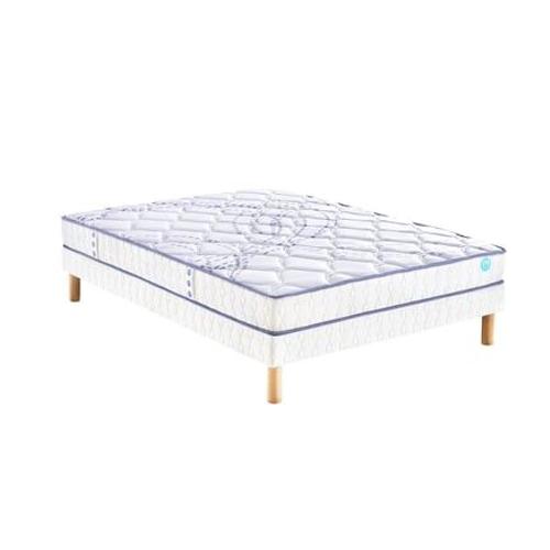 Merinos - Matelas Latex, Sommier, Pieds Scopit  - Blanc