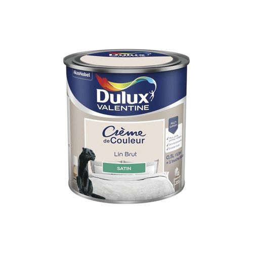 Peinture Crème de Couleur Dulux Valentine satin lin brut 0 5L
