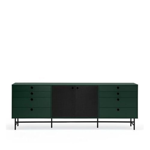 Teulat - Punto - Buffet En Bois 2 Portes 8 Tiroirs L212cm  - Vert