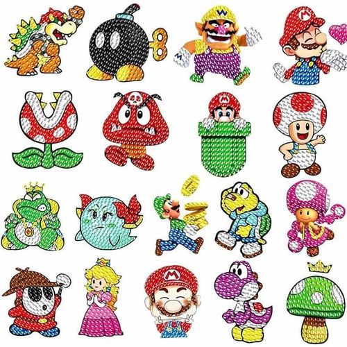ERYI-18 Feuilles Diamant Painting Enfant Autocollants,Autocollants Diamant Cute Dessins Animés,Cute Cartoon Animal Stickers Diama[5371]