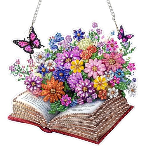 Eryi-Kit De Peinture Diamant À Suspendre Avec Fleurs, Forme Spéciale En Cristal, Livre D'artisanat Pour Adultes Et Débutants, Kit[6438]