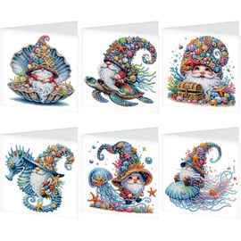 Eryi-6 Pcs Diamond Painting Carte Anniversaire Diamant Painting Carte De Voeux Broderie Diamant Carte Saint Valentin Peinture Dia[7514]