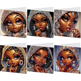 Eryi-6 Pcs Diamond Painting Carte Anniversaire Diamant Painting Carte De Voeux Broderie Diamant Carte Saint Valentin Peinture Dia[7521]