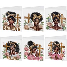 Eryi-6 Pcs Diamond Painting Carte Anniversaire Diamant Painting Carte De Voeux Broderie Diamant Carte Saint Valentin Peinture Dia[7517]