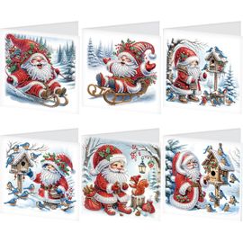 Eryi-6 Pcs Noël Diamond Painting Carte Anniversaire Diamant Painting Carte De Voeux Broderie Diamant Carte Saint Valentin Peintur[7513]