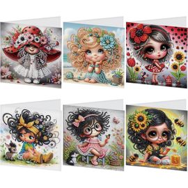 Eryi-6 Pcs Diamond Painting Carte Anniversaire Diamant Painting Carte De Voeux Broderie Diamant Carte Saint Valentin Peinture Dia[7516]