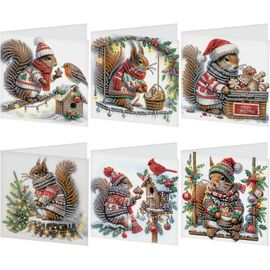 Eryi-6 Pcs Noël Diamond Painting Carte Anniversaire Diamant Painting Carte De Voeux Broderie Diamant Carte Saint Valentin Peintur[7522]