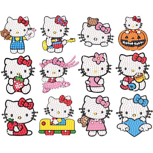 Eryi-9 Stickers Diamond Painting Hello Kitty, Peinture Diamant Hello Kitty,Activites Manuelles Pour Enfants,Pixel Art Kit,Idéal P[3885]