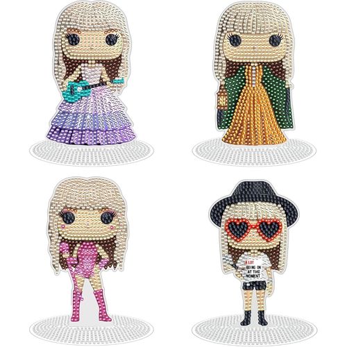 Eryi-Taylor Lot De 4 Kits De Peinture Diamant Taylor Merch Pour Adultes - En Acrylique - Cadeau Pour Amis Et Fans[3785]