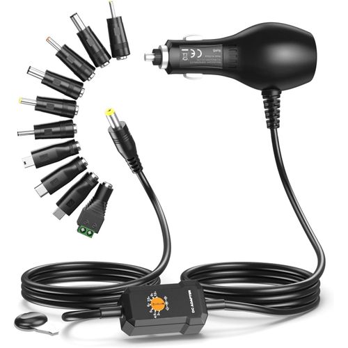 Eryi-34w Chargeur Voiture Multi Embout 3v 5v 9v 12v 2a + Prise Port Usb 5v 2a, Allume Cigare Usb C Adaptateur Universel Pour Ipho[4270]