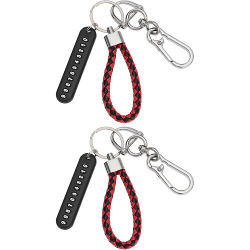 Eryi-Store Lot De 2 Porte-Clés De Voiture En Corde Tressée Avec Plaque D'immatriculation De Téléphone, Boucle En Fer À Cheval Ant[3296]
