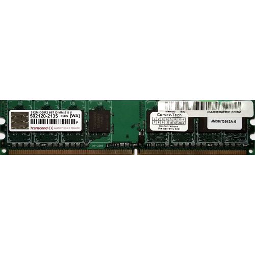 512MB Transcend DDR2-667MHz PC2-5300U NonECC Unbuffered