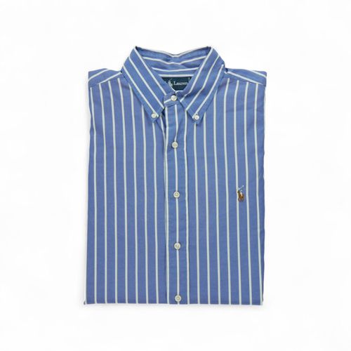 Reconditionné - Chemise Classique Homme À Rayures - Taille L - Homme - Bleu Clair