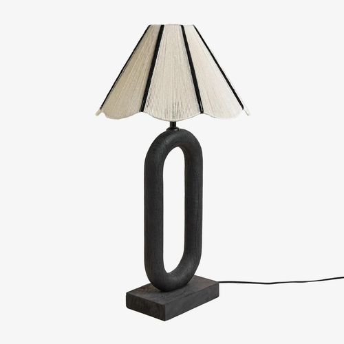 Lampe De Table En Manguier Et Laine Loucia Noir Uni