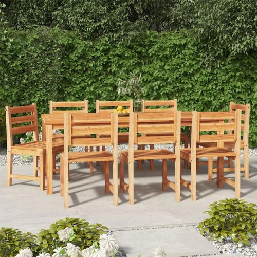 Prolenta Premium - Ensemble À Manger De Jardin 9 Pcs Bois De Teck Solide