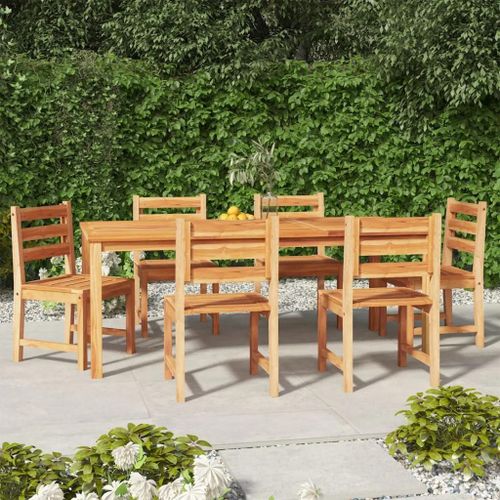 Prolenta Premium - Ensemble À Manger De Jardin 7 Pcs Bois De Teck Solide