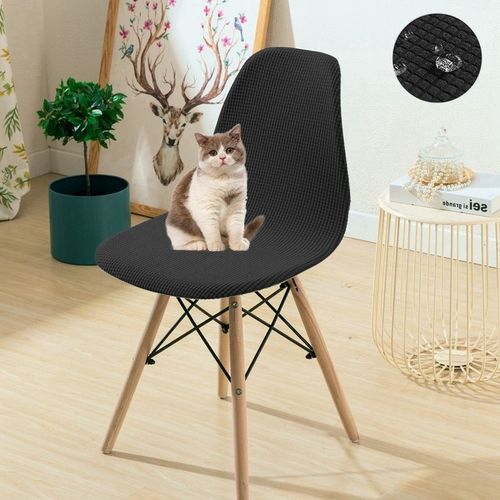 Housse De Chaise Nordique À Coque Imperméable,Housses De Chaise Scandinave À Dossier Court,Housses De Siège De Salle À Manger Réglables,2 Ou 4 Paquets 2024 - Type Waterproof-Black-1pcs