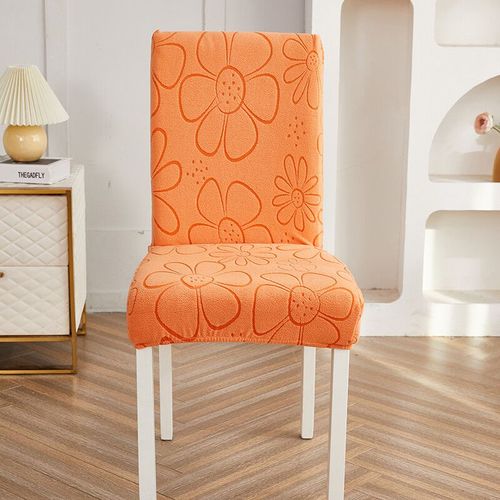 Housse de chaise épaisse en Jacquard,housse extensible en Spandex,housse de siège pour cuisine,salle à manger,Banquet de mariage,maison,1 pièce - Type Style4 Orange-1piece
