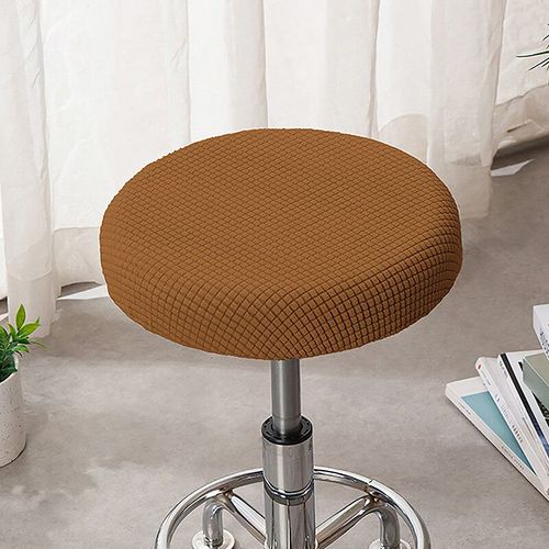Polar Smile-Juste de protection pour tabouret de bar,housse de chaise ronde,solide,lavable - Type Coffee 30-36cm