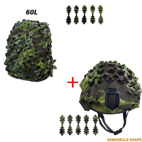Sac À Dos En Filet De Camouflage 3d,Kit De Couverture De Casque,Maille De Camouflage Découpée Au Laser Pour Sac À Dos De Chasse,Casque Tactique Airsoft,Accessoires De Chasse