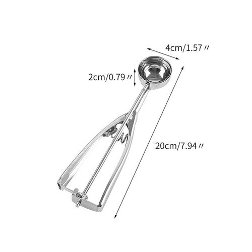 Cuillère À Glace En Acier Inoxydable,1 Pièce,Cuillère À Pâte À Biscuits,Boule De Creusement De Fruits Et De Pommes De Terre,Poignée À Ressort,Plateau À Glace,Moule,Accessoires De - Type Small Size