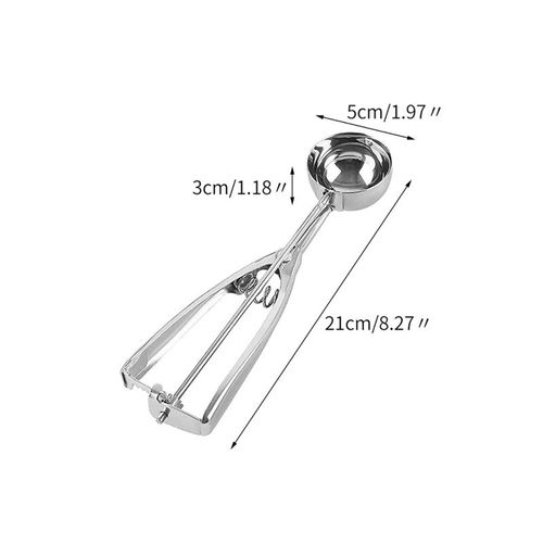 Cuillère À Glace En Acier Inoxydable,1 Pièce,Cuillère À Pâte À Biscuits,Boule De Creusement De Fruits Et De Pommes De Terre,Poignée À Ressort,Plateau À Glace,Moule,Accessoires De - Type Medium Size