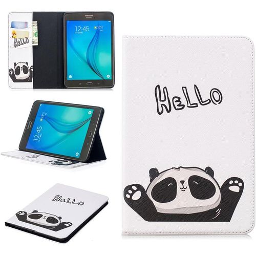 Tablet Étui Pour Samsung Galaxy Tab A 8,0 Pouces/Sm-T350 Pu Cuir Couverture Magnétique Housse Panda Say Hello Motif Stent Fonction Flip Cuir Pour Galaxy Tab A 8,0 T350.[F1264]