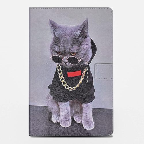 Coque Samsung Tab A6 Housse En Cuir Pu & Tpu Cover Case Étui Housse De Protection Pour Samsung Galaxy Tab A 2016 10.1 Pouces Sm-T580/Sm-T585 - Chat Cruel.[F5928]