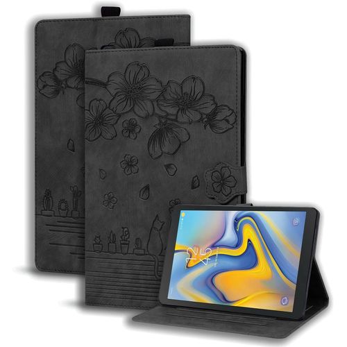 Coque Pour Samsung Galaxy Tab A 10.5 Pouces 2018 (Sm-T590/T595),Pu Cuir Cover Tablette Housse De Protection,Porte-Crayons Portefeuille Tablet Étui Samsung Galaxy Tab A 10.5 2018,Noir.[F3744]