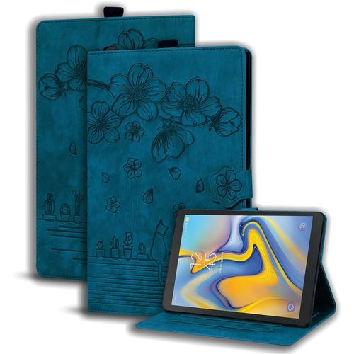 Coque Pour Samsung Galaxy Tab A 10.5 Pouces 2018 (Sm-T590/T595),Pu Cuir Cover Tablette Housse De Protection,Porte-Crayons Portefeuille Tablet Étui Samsung Galaxy Tab A 10.5 2018,Bleu Royal.[F3743]