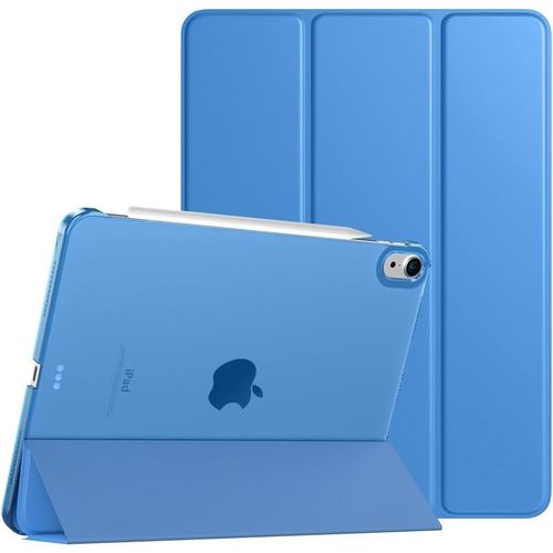 Coque Pour Ipad Air 11 Pouces M2 2024, Ipad Air 6, Ipad Air 5/4e Gén (2022/2020), Étui De Protection Magnétique Mince Avec Dos Transparent, Étui Sommeil/Réveil Auto, Vague Bleue.[F3826]