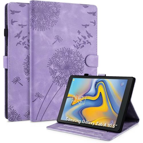 Coque Samsung Galaxy Tab A 10,5 Pouces Pissenlit Housse En Tablette Cuir Tpu Cover Case Étui Housse De Protection Pour Samsung Galaxy Tab A 10,5 Pouces 2018 Smt590/T595/T597 Violet.[F6302]