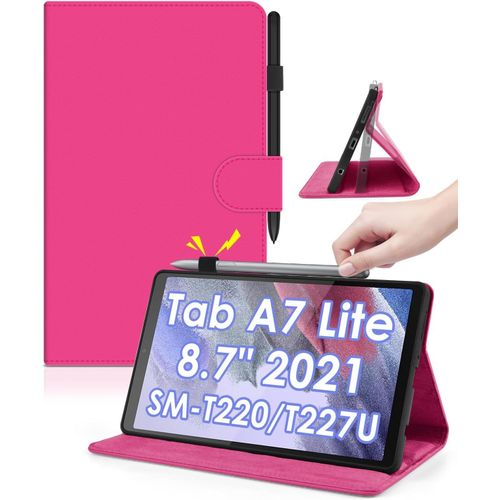 Étui Coque Pour Samsung Galaxy Tab A7 Lite Sm-T220/T223,Ultra Mince Premium Pu Cuir Stand Folio Cover Case Pochette Avec Fonction Réveil/Sommeil Auto Housse De Protection.[F2569]