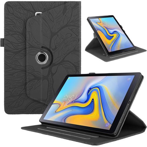 Coque Pour Tablette Samsung Galaxy Tab A 10.5"" 2018 Sm-T590/T595 Étui Housse Pu Cuir 360°Rotatif Support Protection Flip Coque Pour Samsung Galaxy Tab A 10.5"" 2018 Cover, Noir Arbre.[F1864]