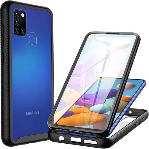 Coque Samsung A21s, Antichoc Housse Avec Protection D'écran, 360° Protégé Téléphone Etui Double Face Bumper Transparent Case Robuste Portable Intégrale Coque Pour Samsung Galaxy A21s -Noir.[S3650]
