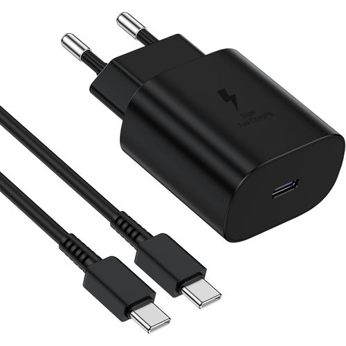 Chargeur Usb C, 25w Samsung Chargeur De Charge Ultra Rapide Pour Samsung Galaxy A13 A14 A54 5g, S20 S22 S23 S21 S10 S9 /S20 Fe/Ultra/A52/A53/A41/M52/M54, Avec Ligne De Charge 2m Noir.[F729]