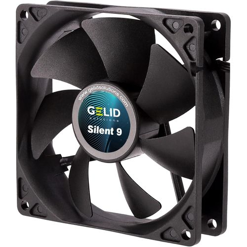 Silent 9 Black Ventilateur 92 mm Fonctionnement silencieux Pales de ventilateur optimisées Débit d'air élevé Connecteur 3 broches RPM 1500 92 x 92 x 25 mm Noir.[S999]