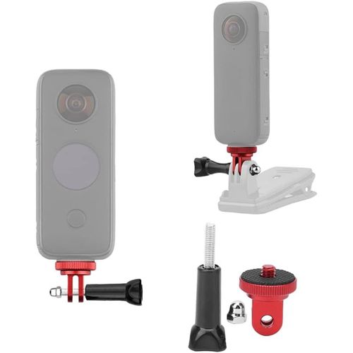Adaptateur de Support de caméra, Support de Bras d'extension d'adaptateur de à vis 1/4 "", Alliage d'aluminium, pour Insta360 One X / X2(Rouge).[F710]