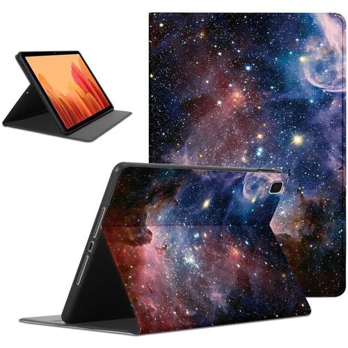 Coque Compatible Avec Samsung Galaxy Tab A7 2020 Sm-T500,T505,T507 10,4"", Aesthetic Ultra Fin En Cuir Pu Antichoc Avec Étui Housse Protection Fonction Support Tablette Case Cover, Rouge Étoi.[F3602]