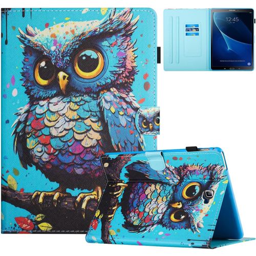 Coque Pour Tablette Samsung Galaxy Tab A 10.1 2016 Sm-T580 T585 Etui Housse Pu Cuir Flip Support Protection Cover Case Samsung Tab A 10.1"" 2016, Hibou.[F4528]