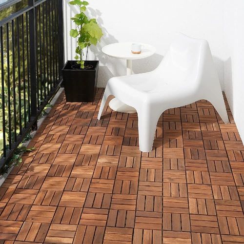 Dalle de Terrasse DARK en Bois Clipsable Résistant Aux Forte et Basses Températures 31 X 31 cm Revêtement Extérieur Pour Jardin Balcon Piscine