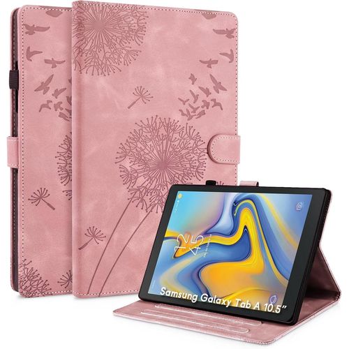 Coque Samsung Galaxy Tab A 10,5 Pouces Pissenlit Housse En Tablette Cuir Tpu Cover Case Étui Housse De Protection Pour Samsung Galaxy Tab A 10,5 Pouces 2018 Smt590/T595/T597 Or Rose.[F6301]
