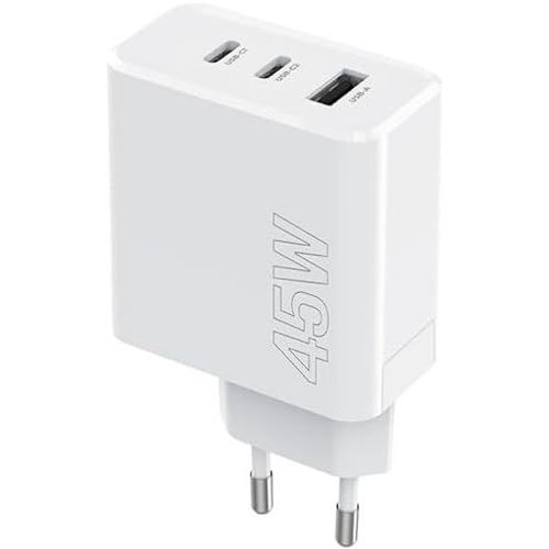 Chargeur Rapide, 2 Ports Usb-C, 1 Chargeur Usb, 45 W, Power Delivery Et Quick Charge, Blanc, Pour Iphone Samsung, Téléphone Portable, Xiaomi.[F1428]