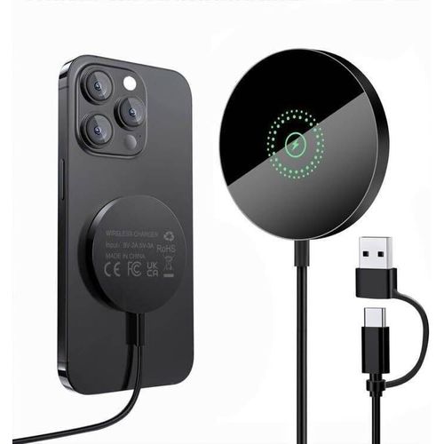 Chargeur Sans Fil Magnétique Compatible Avec Le Chargeur Mag-Safe, Chargeur À Induction Charge Rapide 15w Pour Iphone 15/14 Pro/Pro Max/Plus, 13/12 Pro/Pro Max/Mini, Air Pods Pro2.[F2004]