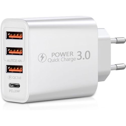Chargeur Usb Multiple,Chargeur Mural Usb Charge,4 Ports Adaptateur Chargeur Mural,Chargeur Rapide Usb C,Compatible Avec La Plupart Des Smartphones Et Autres Produits Numériques Sur Le Marché.[F2318]